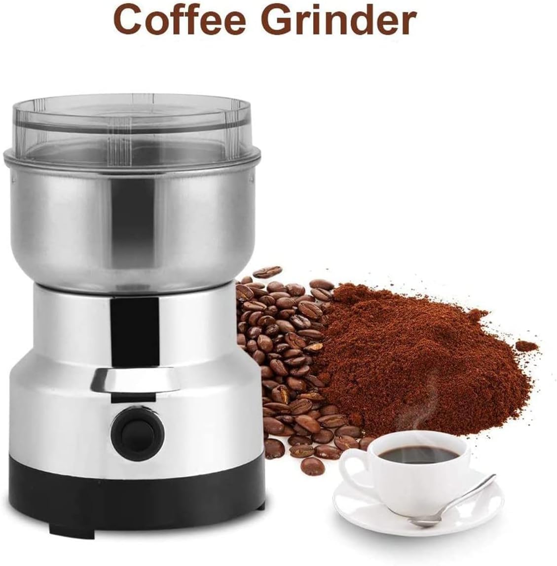 150W Electric Coffee Grinder for Beans & Spices - Compact & Powerful Espresso Grinder for Home & Kitchen Use