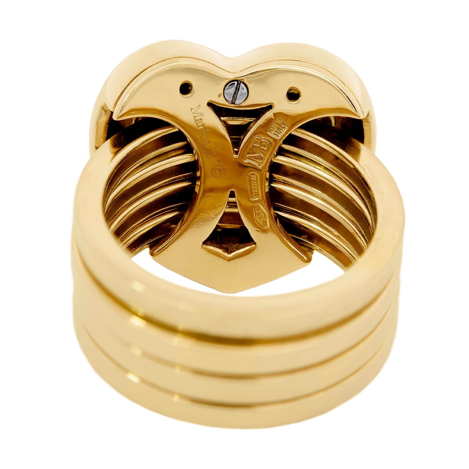 18K Gold Diamond Heart Ring for Women - 0.65ctw Four Band Elegant Jewelry - Perfect for Valentine's Day, Anniversary & Romantic Gifts