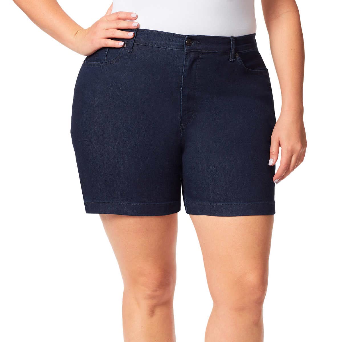 Gloria Vanderbilt Women's Amanda Denim Shorts - Classic Blue, Size 6 | Comfortable Stretch Fit for Casual Wear, Summer Outfits & Weekend Activities