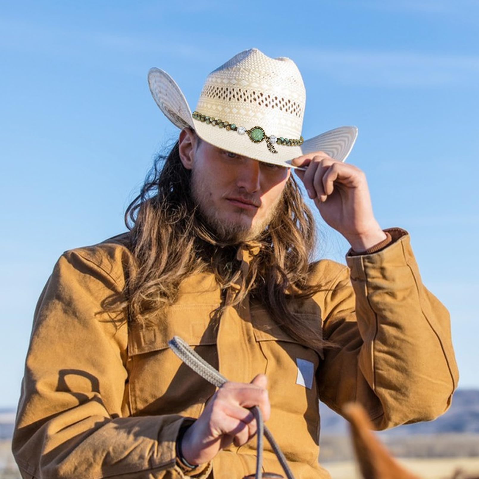 Handmade Cowboy Hat Band for Women & Men - Adjustable Replacement Belt for Panama Hat, Fedora - Perfect for Western Rides, Country Music Festivals & Outdoor Adventures