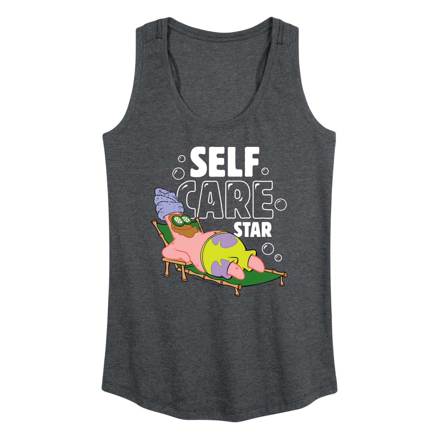 HYBRID APPAREL Spongebob Squarepants Self Care Star Women's Racerback Tank Top - Soft Breathable Workout Top for Gym, Yoga & Summer Casual Wear