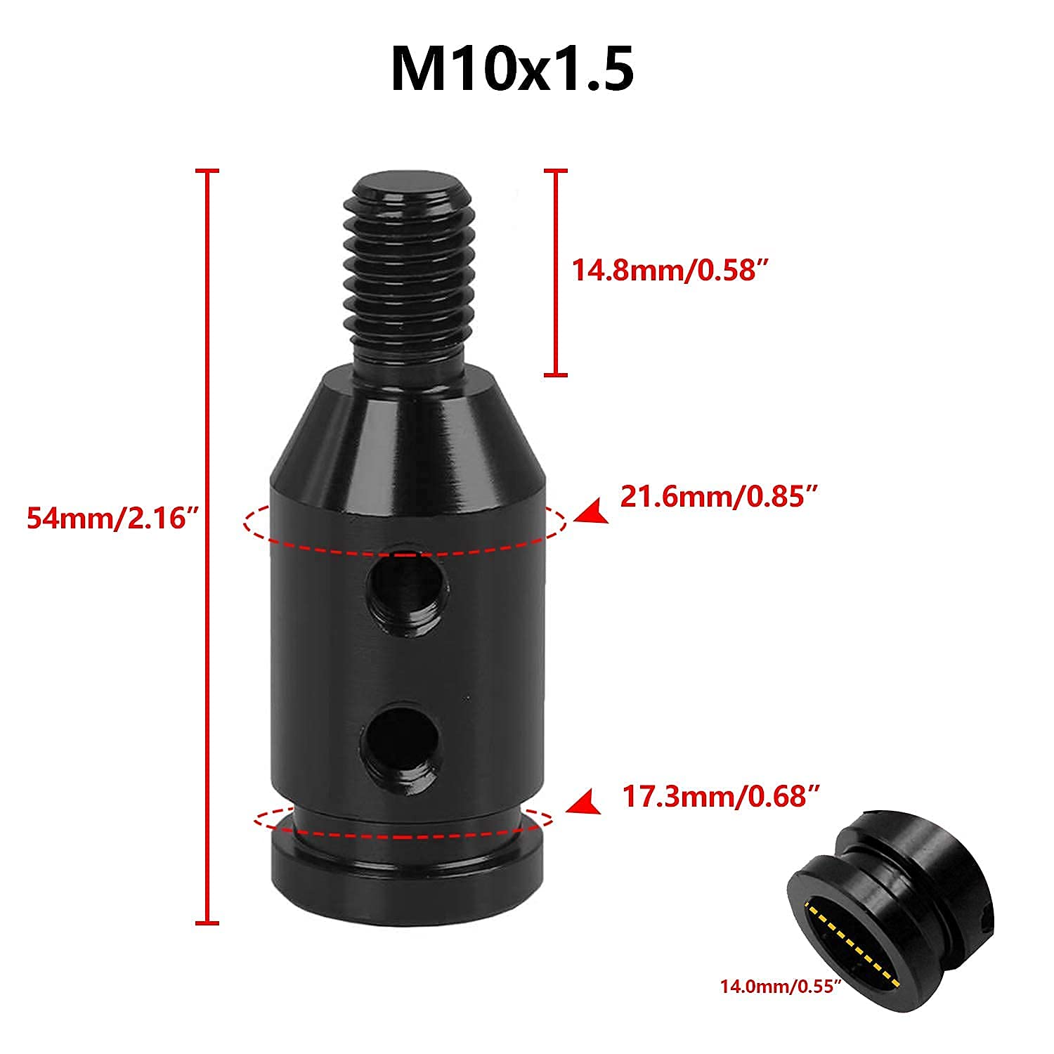 Adjustable Shifter Extender & Adapter M10x1.5 - Black Aluminum Gear Shift Extension for Most Cars - Perfect for Racing, Drifting & Custom Car Modifications