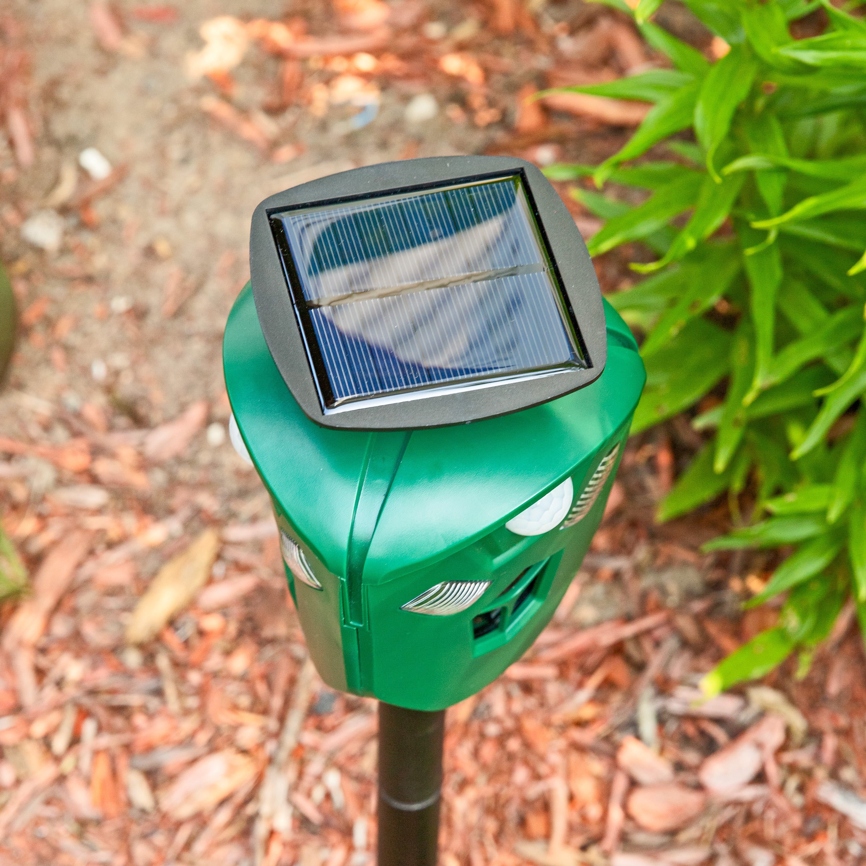 Sunnydaze 360° Solar Powered Animal Repellent - Ultrasonic Pest Control for Gardens, Yards & Outdoor Areas - Safe & Effective Rodent & Deer Deterrent