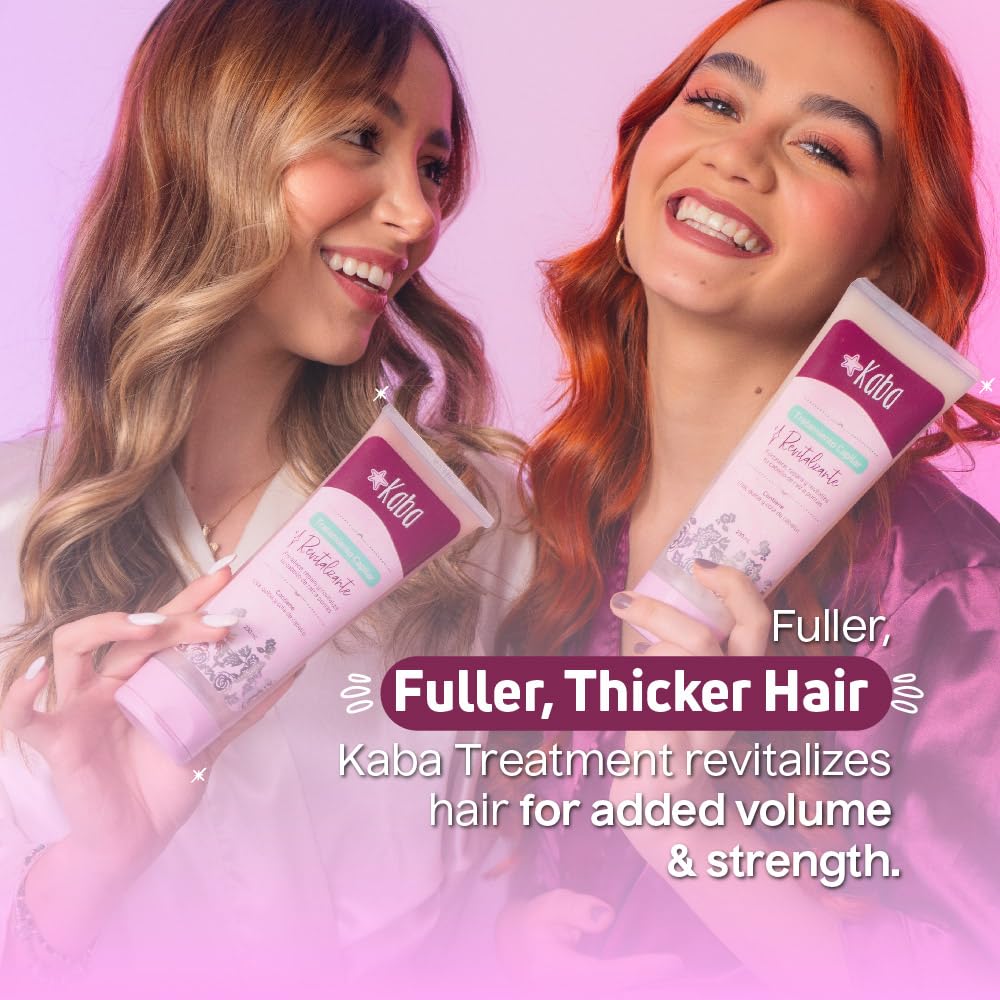 Kaba Revitalizing Hair Treatment with Grapes, Cinchona & Horsetail Extract - Thickening, Moisturizing & Restoring Hair Mask for Fuller Hair (7.8 Oz) - Perfect for Damaged, Dry & Thin Hair Care Routine