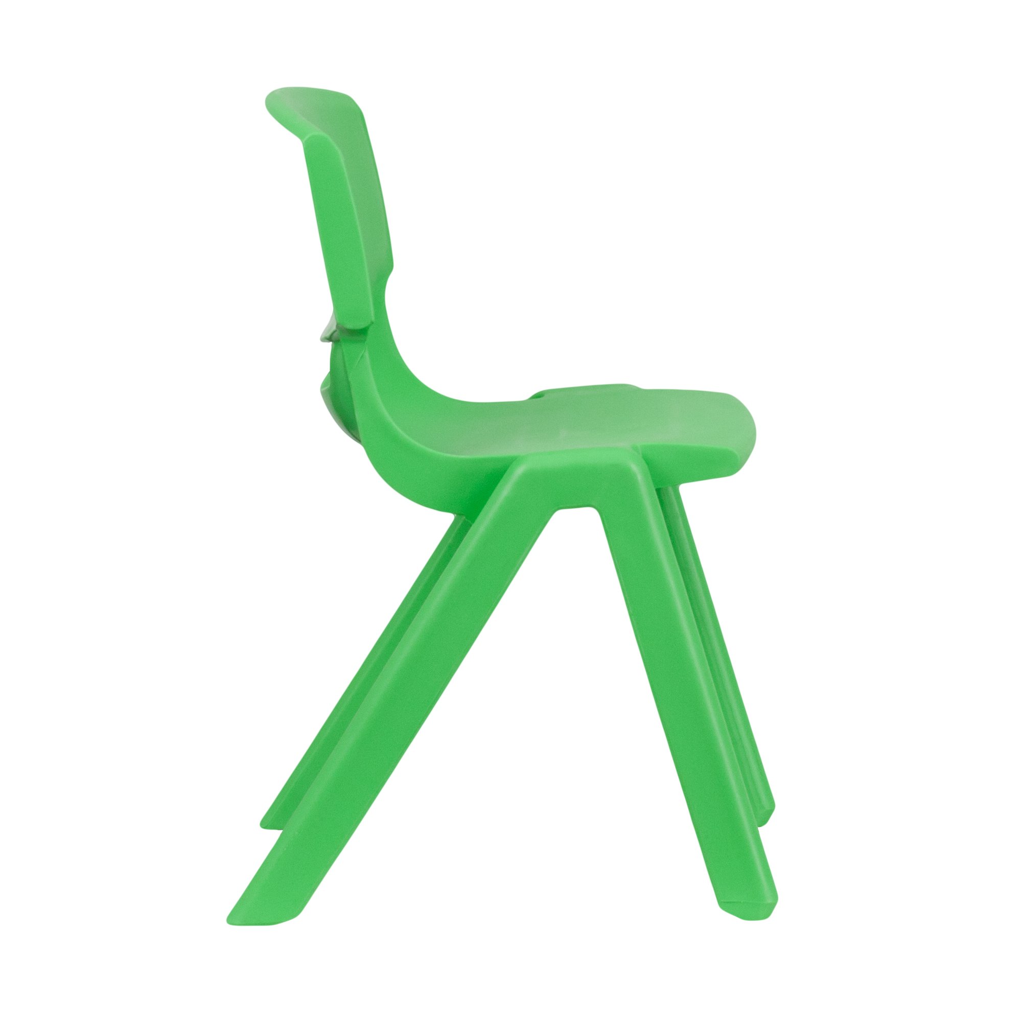 Flash Furniture Whitney 5-Pack Green Plastic Stacking School Chairs - 13.25