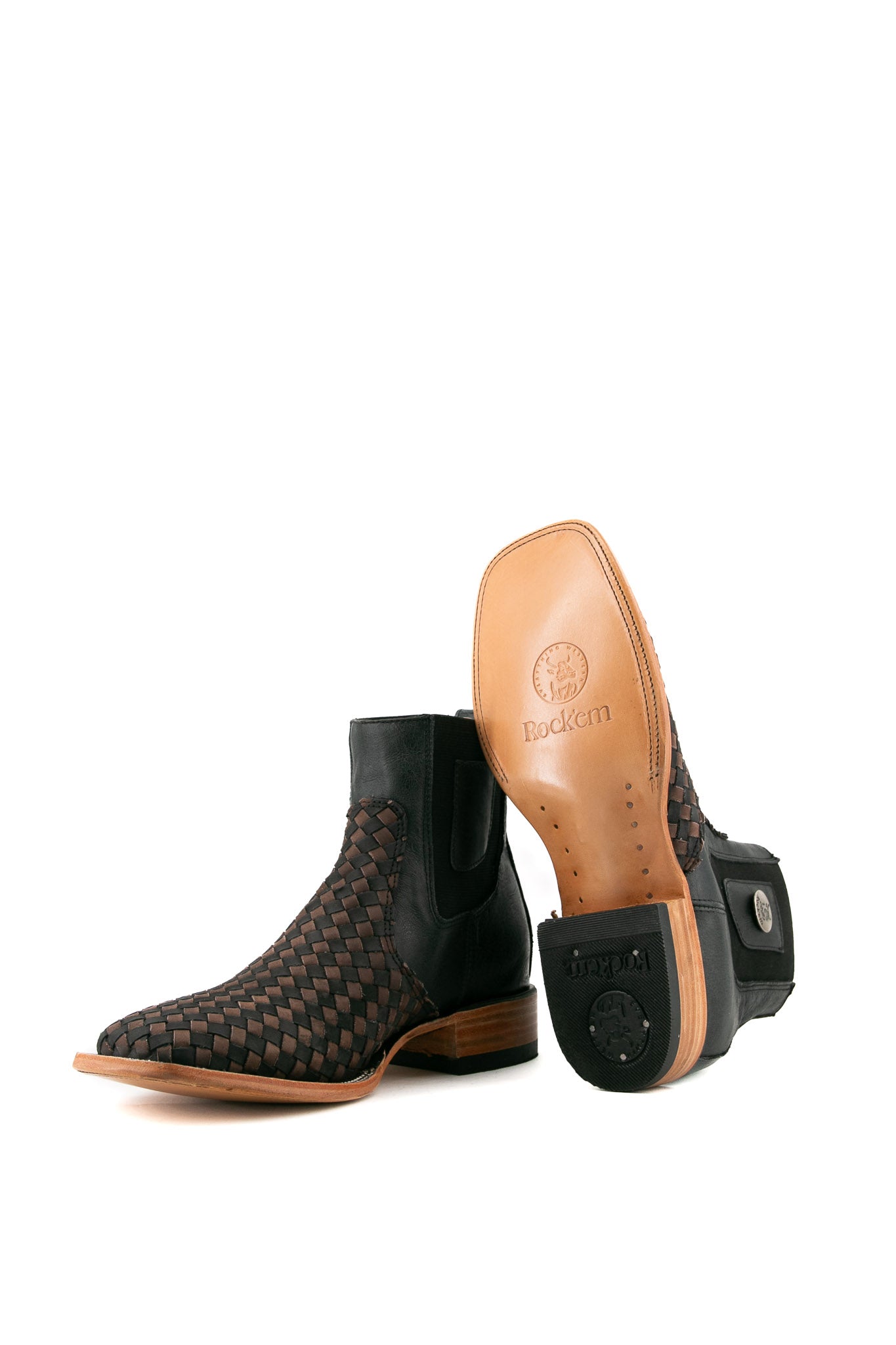 Men's Serbia Woven Square Toe Ankle Boots - Comfortable & Stylish for Casual Wear, Outdoor Hiking & Fall Fashion