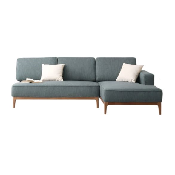 Premium Black Walnut & Ash Solid Wood Fabric Chaise Lounge Sofa - Modern Living Room Furniture for Relaxation & Home Decor