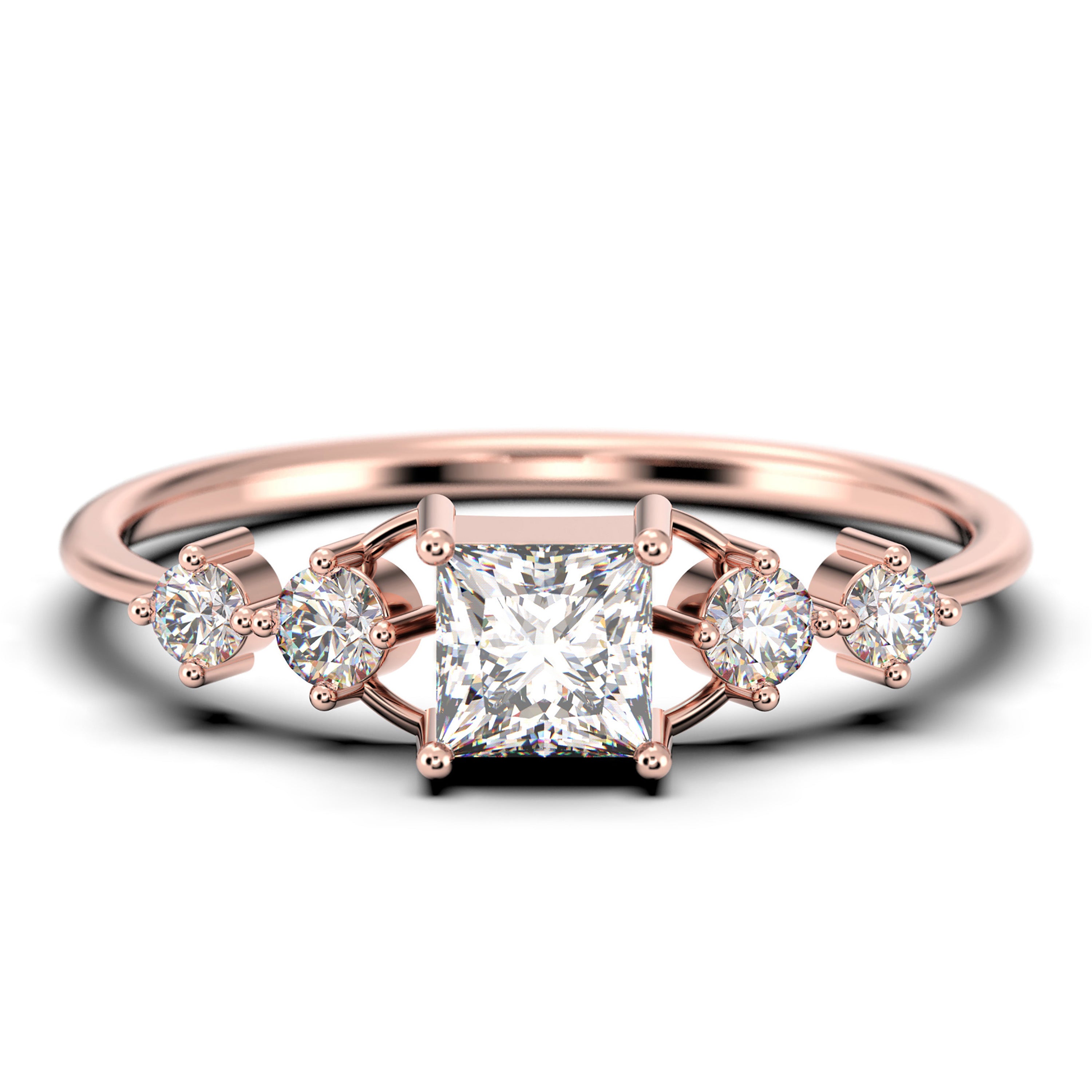 0.75 Carat Princess Cut Moissanite Engagement Ring - Minimalist Anniversary & Wedding Band in 10k/14k/18k Gold - Dainty Promise Ring Gift for Her - Perfect for Proposals, Anniversaries & Special Occasions