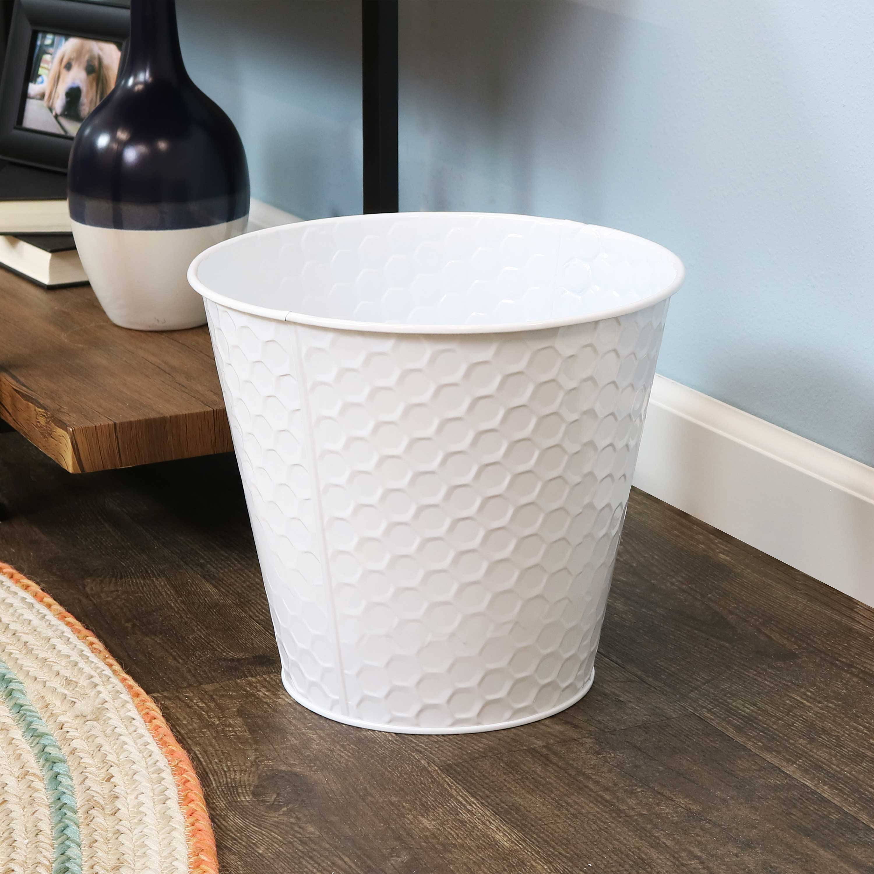 Galvanized Steel Buckets with Hexagon Pattern - Set of 4 Rust-Proof Decorative Pails for Farmhouse, Garden & Outdoor Decor | Perfect for Planters, Storage & Home Organization