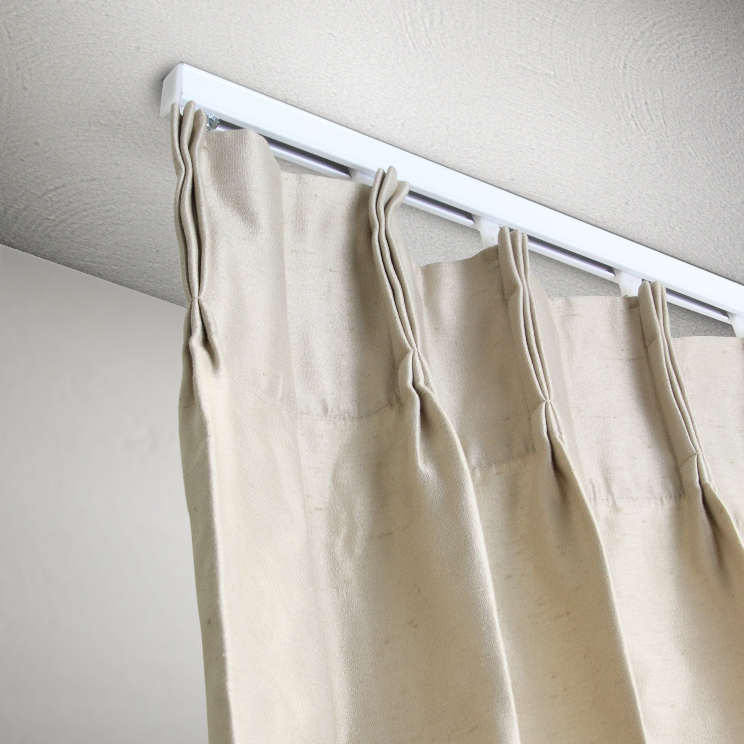 A&F White Ceiling Mount Curtain Rod Track Kit 48 Inch - Durable & Adjustable for Living Room, Bedroom, and Office Window Treatments