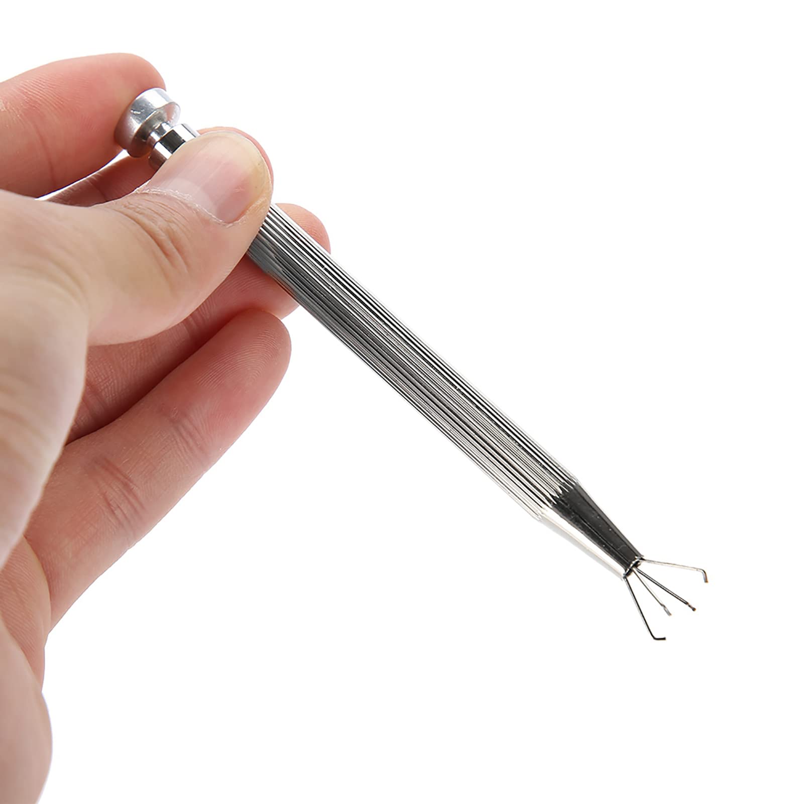 4 Prongs Diamond Grabber Tool - Stainless Steel Piercing Ball Grabber with Prong Tweezer Catcher - Jewelry Beads & Gem Pick Up Tool for Small Parts - Perfect for Jewelry Making, Watch Repair and Crafting