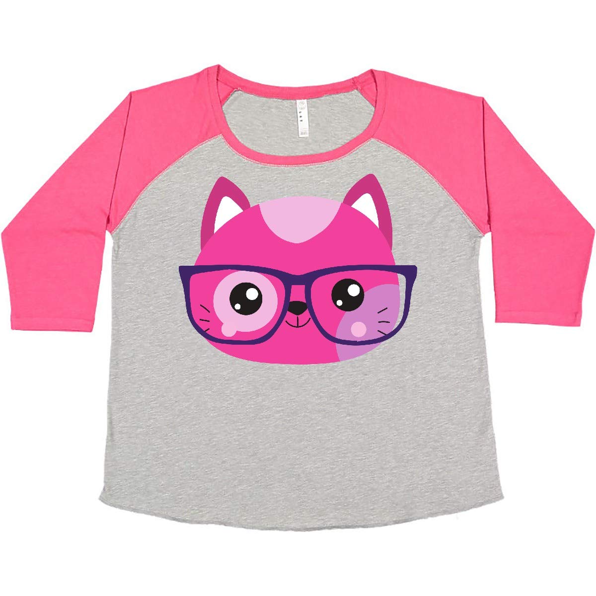 Hipster Cat with Glasses Women's Plus Size T-Shirt - Cute Little Cat Graphic Tee for Casual Wear & Cat Lovers