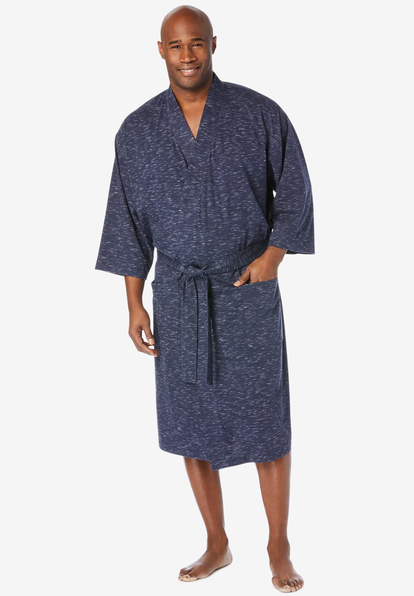 KingSize Men's Big & Tall Cotton Jersey Robe - Soft & Comfortable Bathrobe for Relaxation at Home, Spa & Lounging