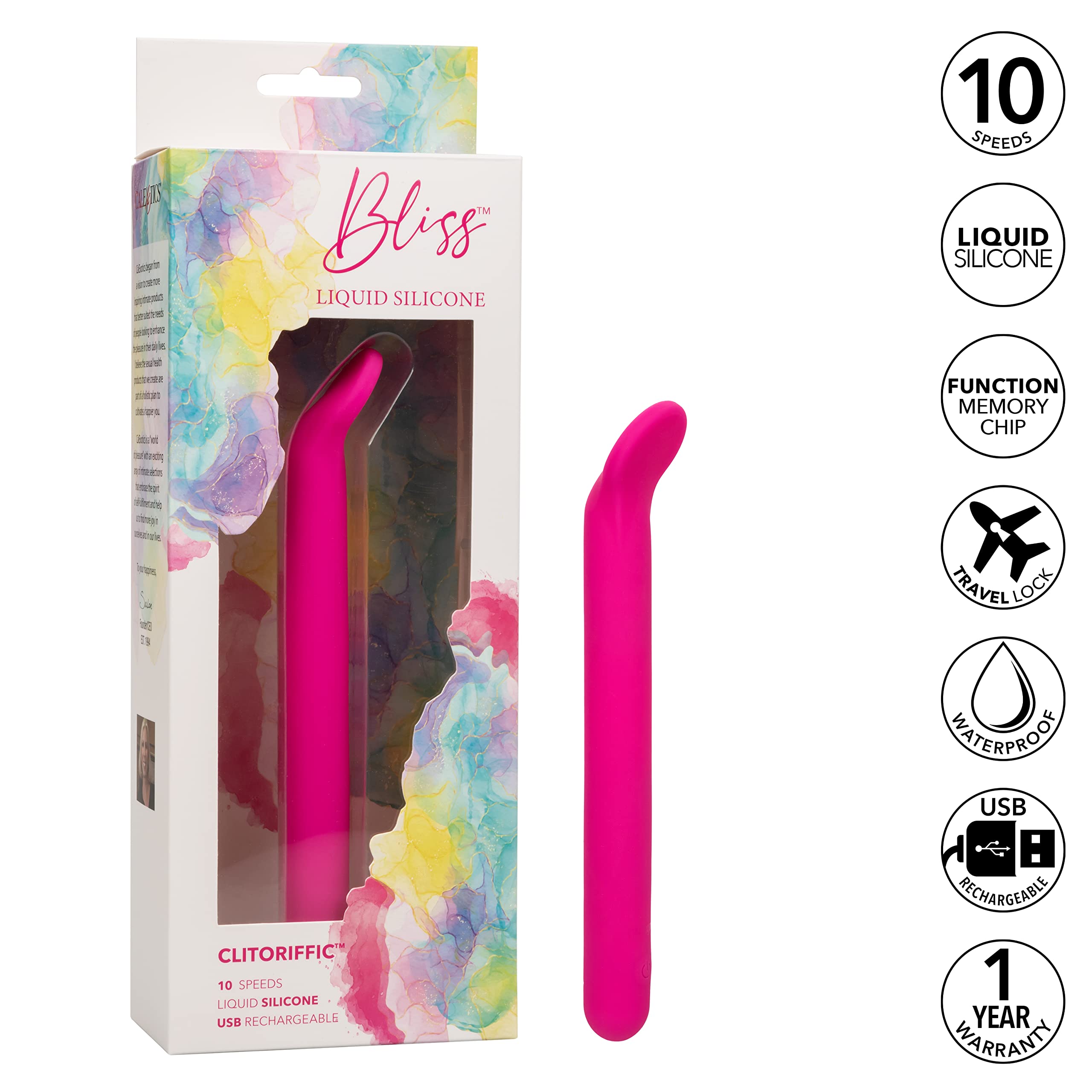 Bliss Liquid Silicone Rechargeable Wand Massager - Powerful Clitoral Stimulator Sex Toy for Women in Pink | Perfect for Solo Play & Couples Intimacy