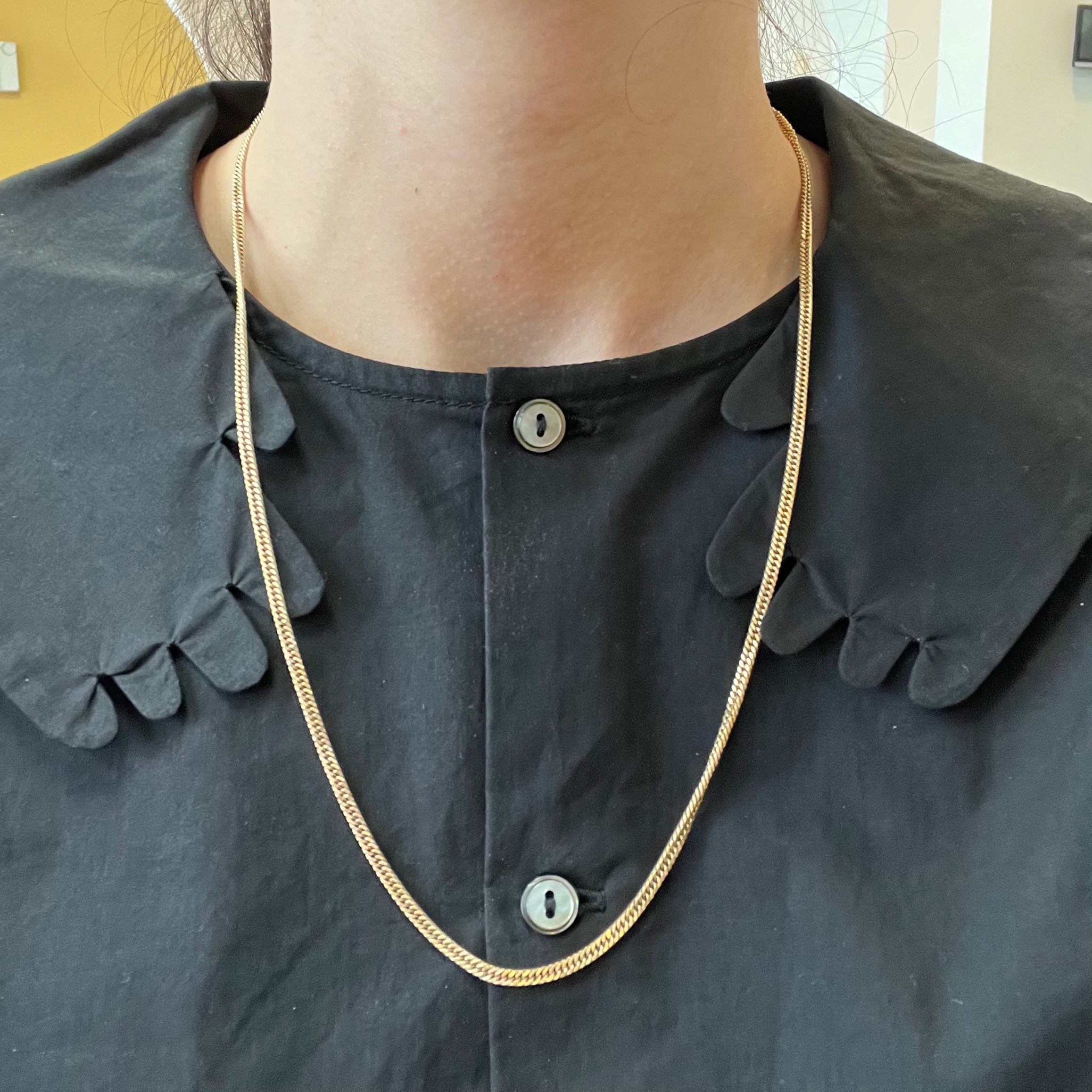 10K Yellow Gold Curb Link Chain Necklace 22