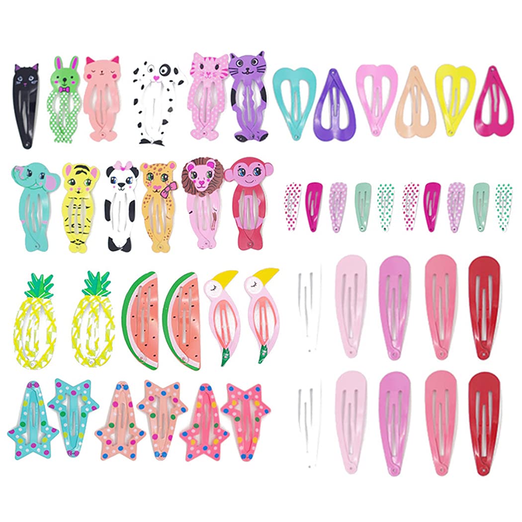 Cute Fruit Hair Clips for Girls - 50PCS Cartoon Hairpins for Travel & School