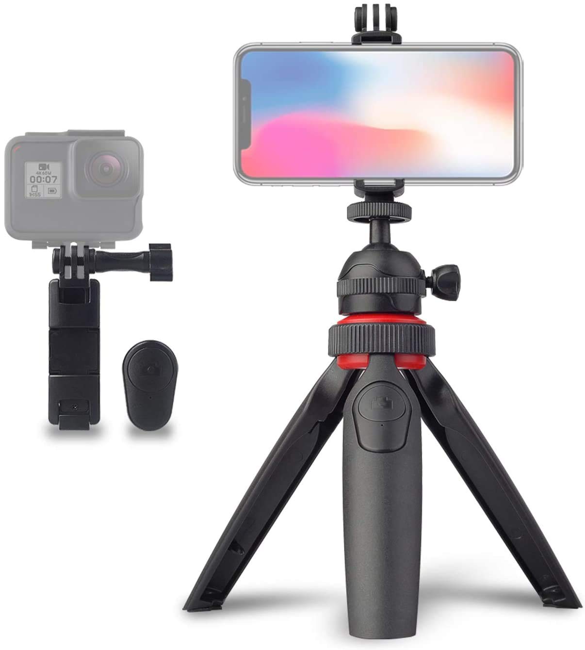 Portable Mini Tripod Stand for Smartphone & Camera - 360° Rotation with Remote Shutter for Travel & Vlogging