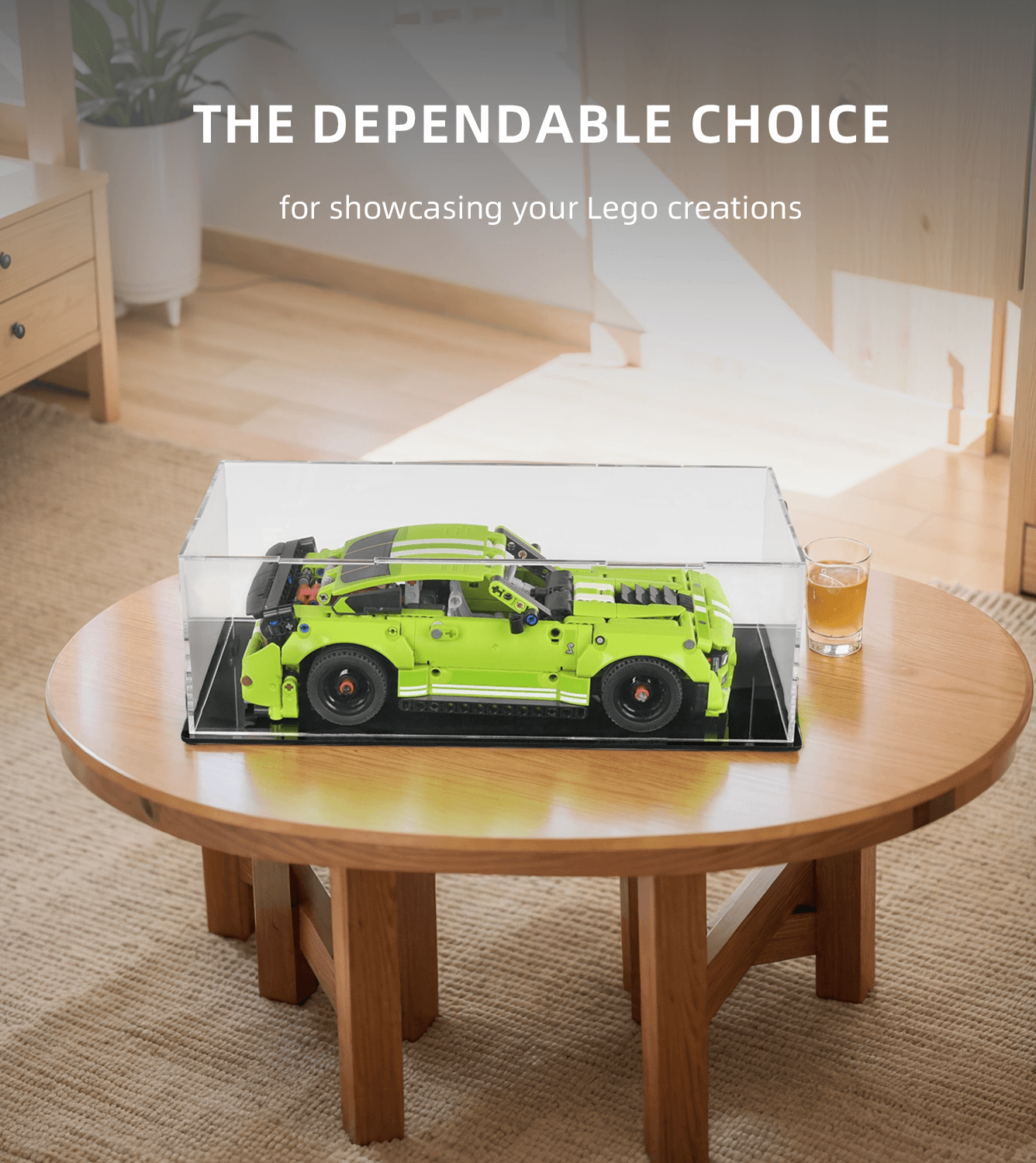 LEGO Technic Ford Mustang Shelby GT500 42138 Display Case - Clear Acrylic Showcase for Model Car Collection - Perfect for Home Decor, Office Display & Gift for LEGO Enthusiasts