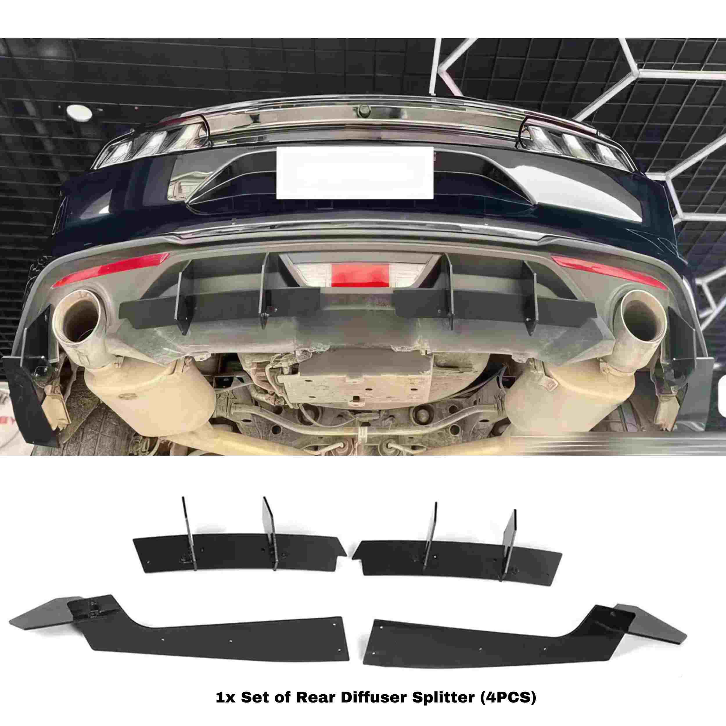 2018-2021 Ford Mustang EcoBoost Gloss Black ABS Rear Bumper Diffuser - Aerodynamic Upgrade for Enhanced Performance & Style - Perfect for Street Racing & Car Shows