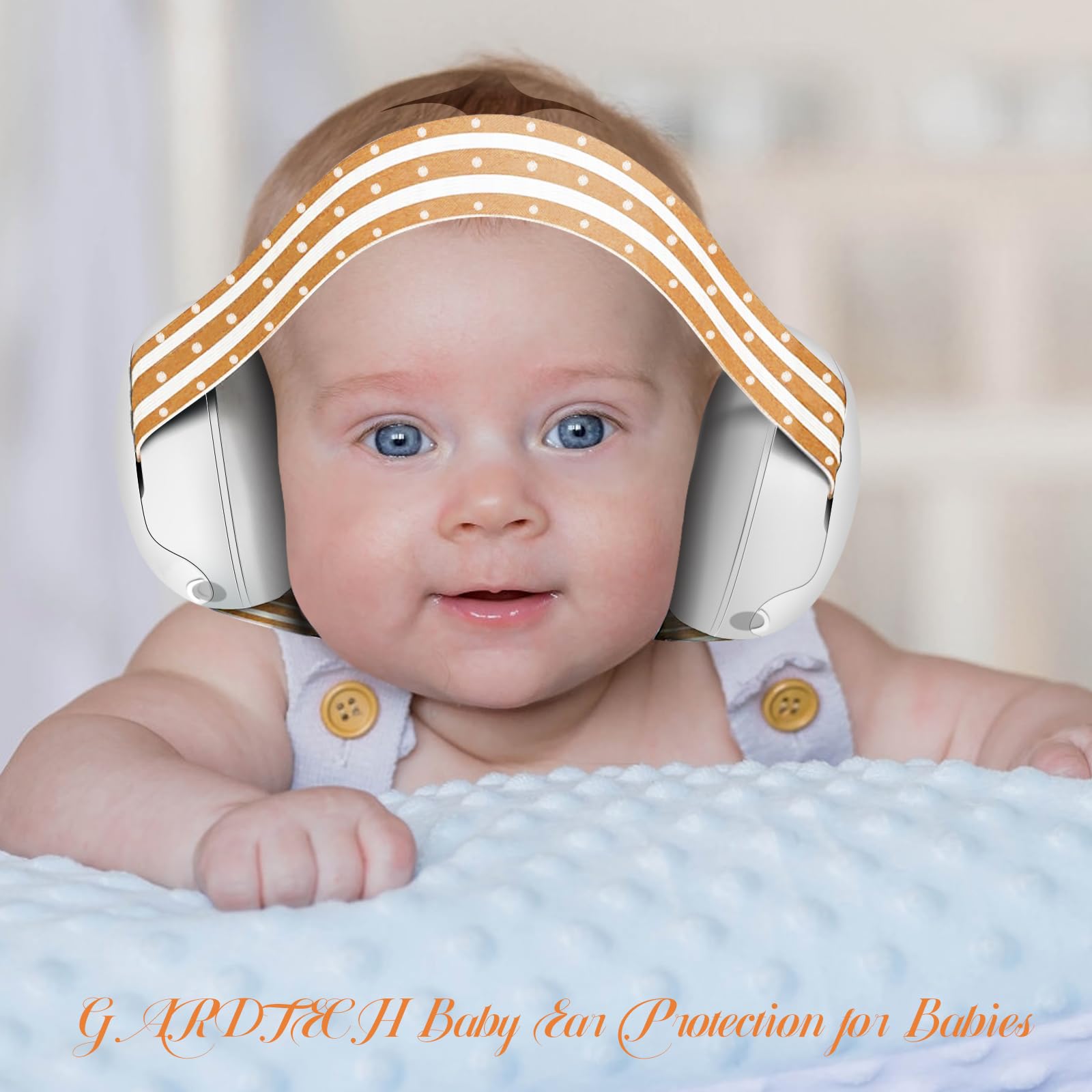 Gardtech Baby Headphones for Noise Protection - Adjustable Infant Ear Muffs for Newborns & Toddlers (0-36 Months), 25dB SNR Noise Canceling Headphones for Airplane, Concerts & Outdoor Activities (White) - Perfect for Travel, Sleep & Sensory Sensitivity