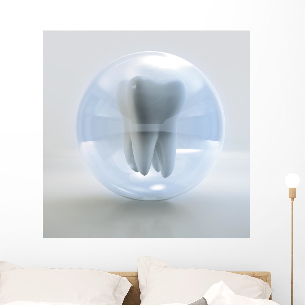 Wallmonkeys Teeth Protection Wall Mural - Peel & Stick Dental Graphic 36x36 Inches (WM282888) - Perfect for Kids' Rooms, Dental Offices & Educational Spaces