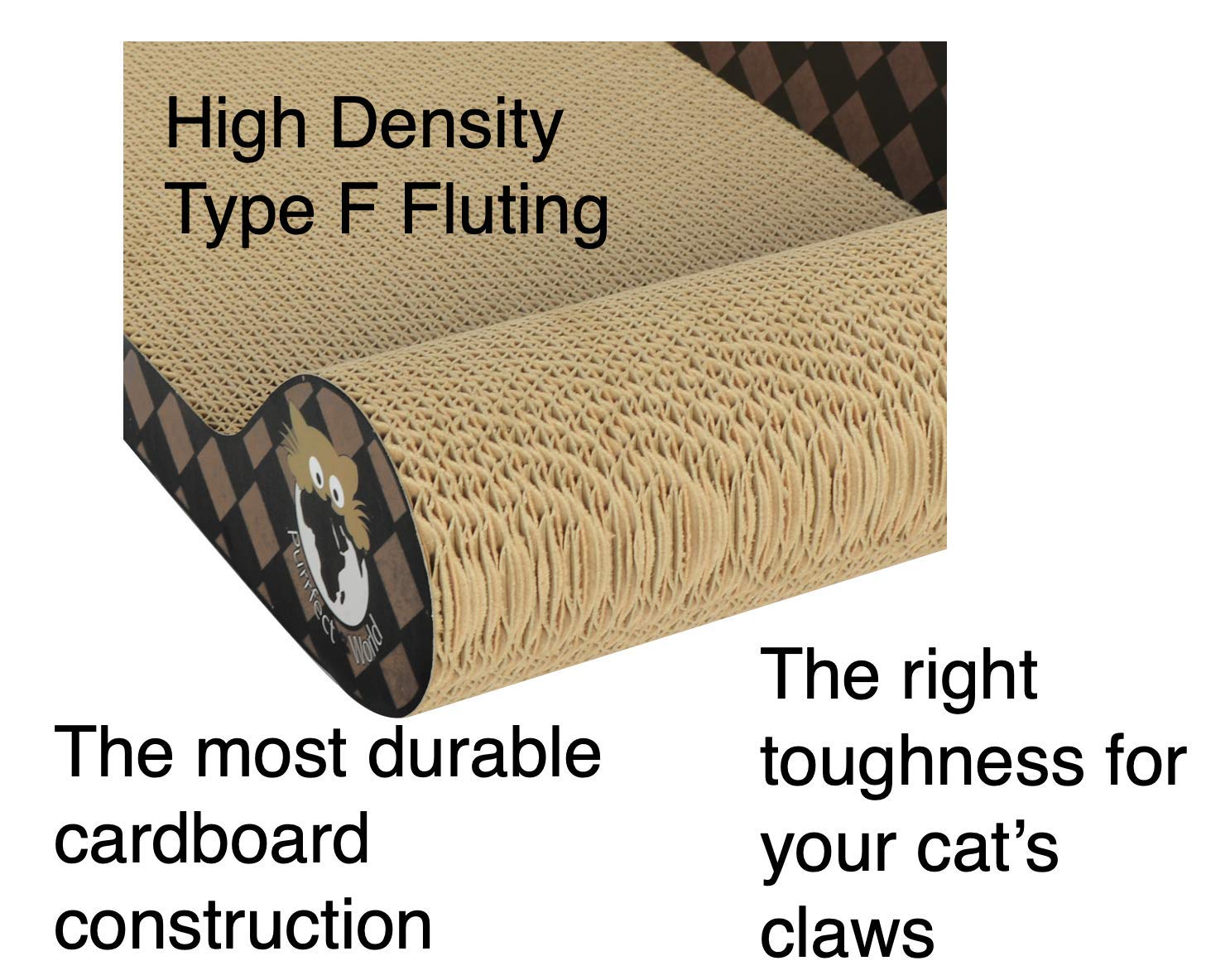 Premium Cat Scratcher Lounge with Checkerboard Design - Durable Cardboard Scratching Pad for Cats - Perfect for Indoor Play, Nail Trimming & Stress Relief