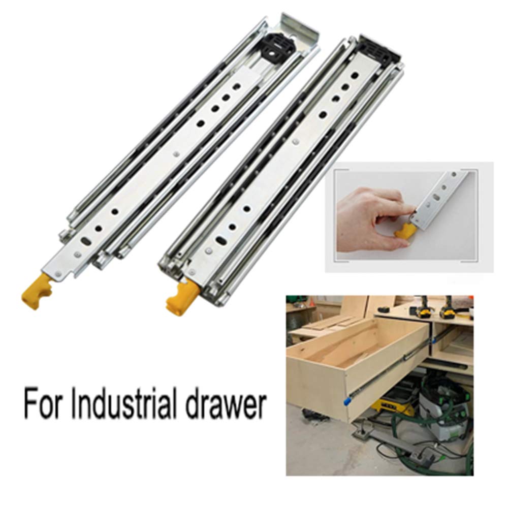 Heavy Duty Drawer Slides with Lock - 18/22/40/60 Inch Full Extension Ball Bearing Slides for Cabinets, Dressers, Tool Chests & Office Furniture - Secure & Smooth Gliding Drawer Rails for Home & Workshop Organization