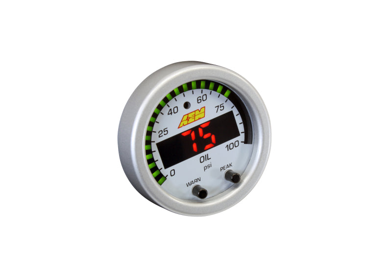 AEM X Series 0-100psi Pressure Gauge Kit - High Accuracy, Durable Performance for Automotive, Industrial & Hydraulic Systems