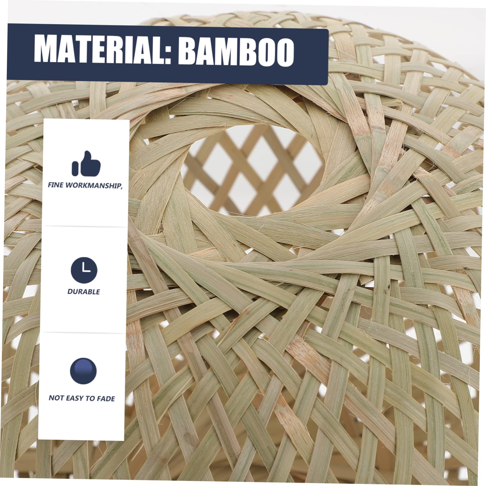 Cabilock 1pc Bamboo Pendant Light Shade - Woven Rattan Lampshade for Kitchen Island, Dining Room & Bar - Cylinder Wicker Light Fixture with LED Bulb - Natural Home Decor Lighting for Farmhouse & Boho Style