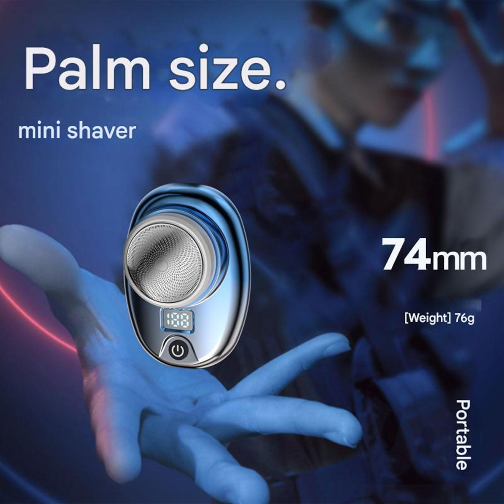 Pyrinov Electric Shaver - Mini Portable IPX7 Waterproof Rechargeable Wet/Dry Shaver for Men - Travel & Gym Use (Silver)