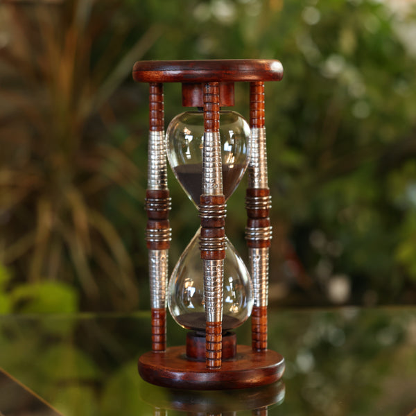 15 Minute Pirate Bobbin Hourglass with Pewter Spindles - Perfect for Pirate Themed Parties, DIY Crafts, and Home Decor