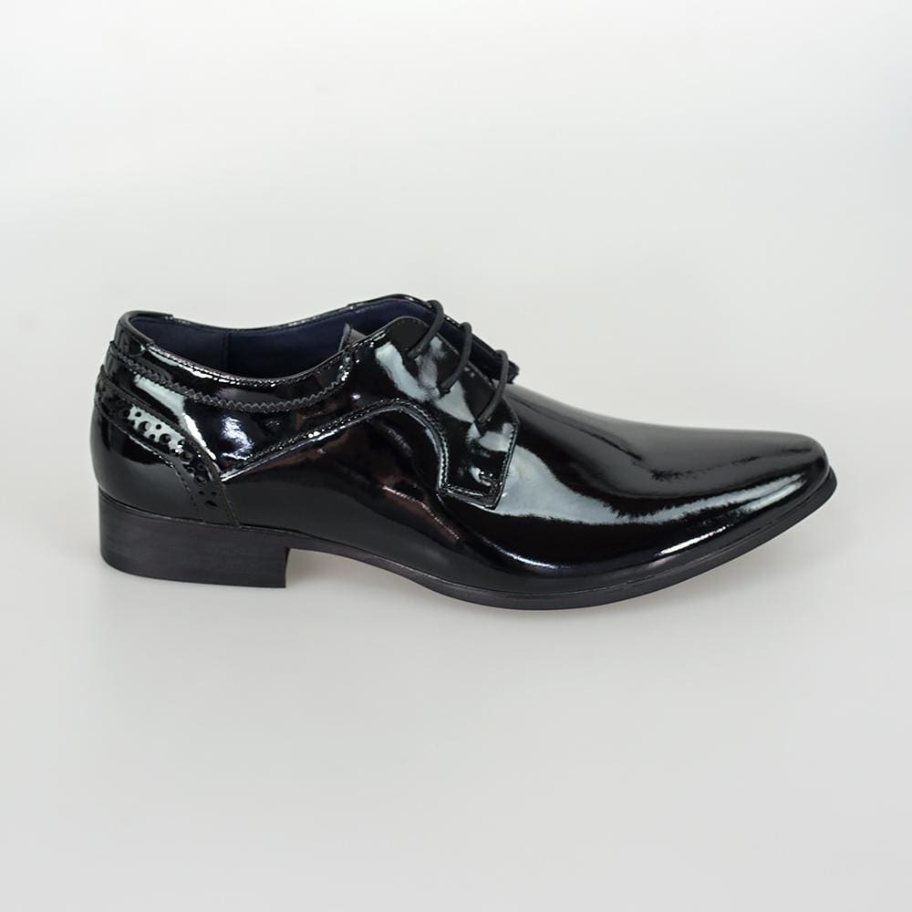 Cavani Scott Black Patent Leather Dress Shoes for Men - Formal & Business Occasions