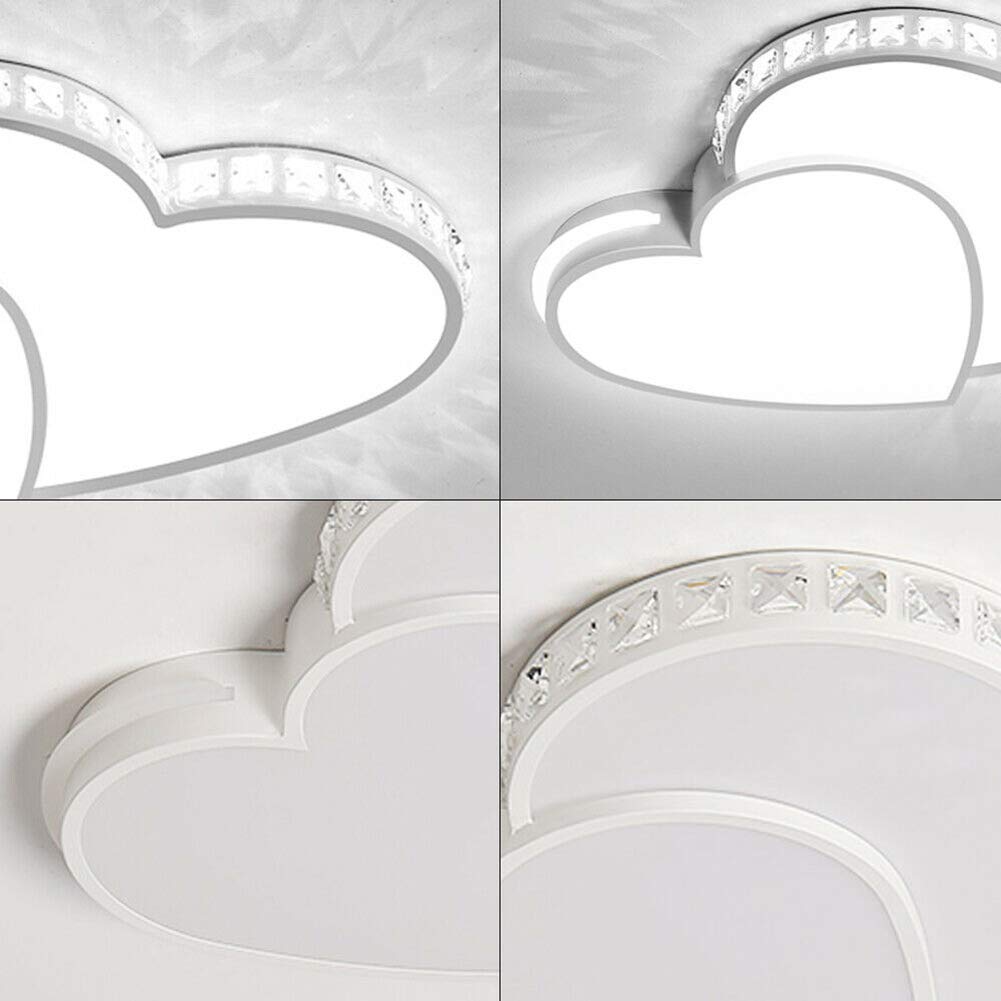 Modern LED Crystal Chandelier - Energy Saving Ceiling Light with High Light Transmittance, Heart-Shaped Metal Fixture for Living Room, Bedroom, Dining Room & Kitchen | Perfect for Romantic Dinners, Home Decor & Ambient Lighting