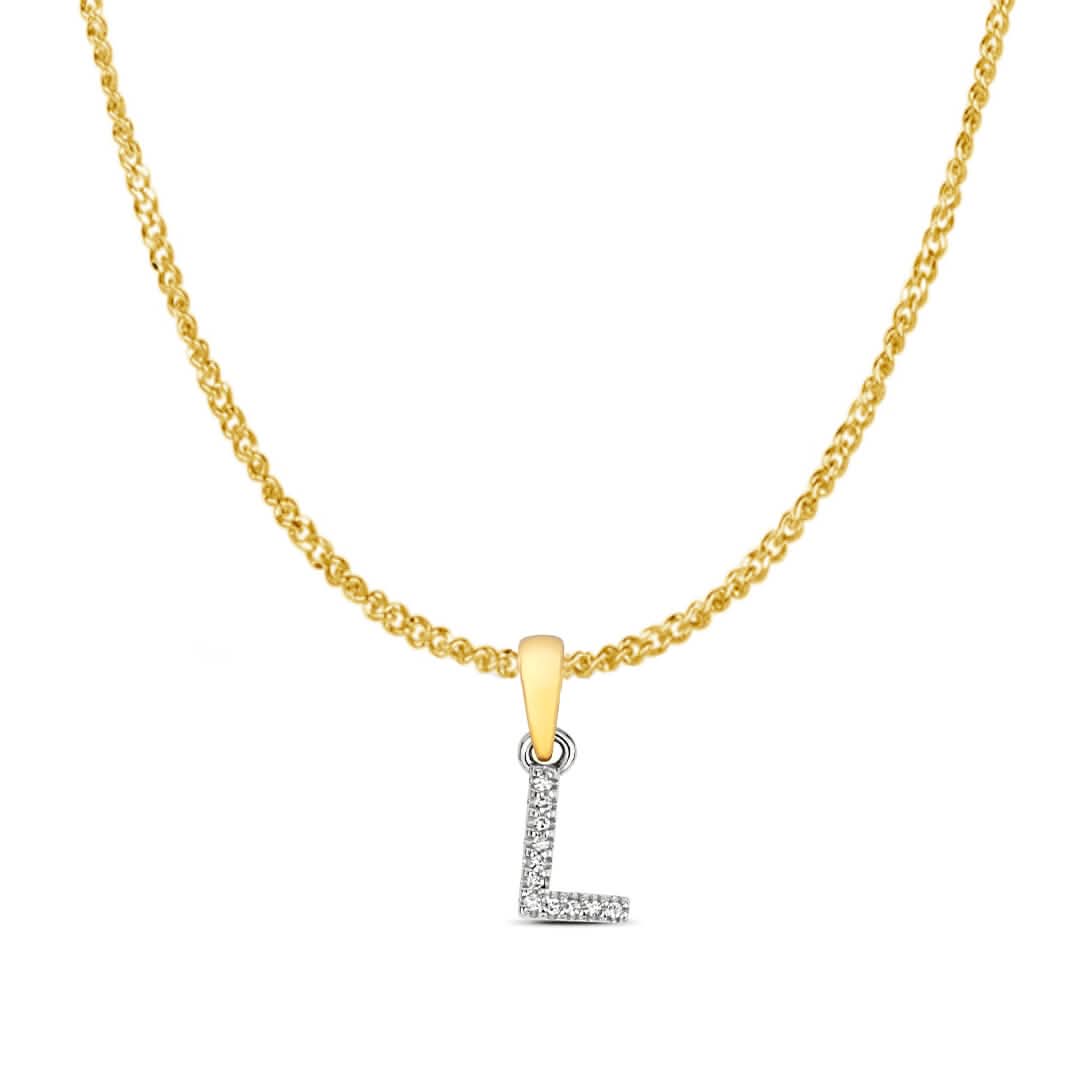 Personalized Diamond Initial Necklace - 9K Solid Gold Monogram Pendant (A-Z) | Elegant Gift for Women, Birthday, Anniversary & Everyday Wear