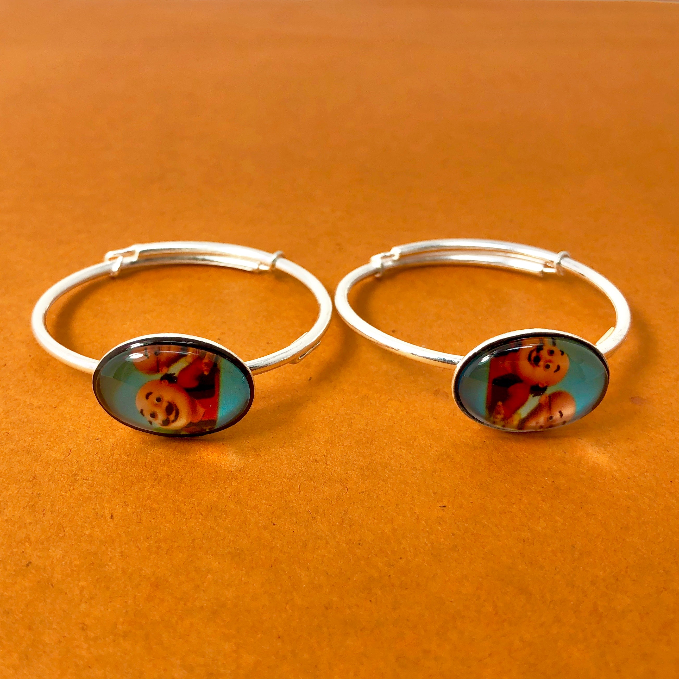 925 Sterling Silver Adjustable Baby Bangle Bracelet Set for Boys & Girls - Perfect for Christening, Birthday Gifts & Special Occasions