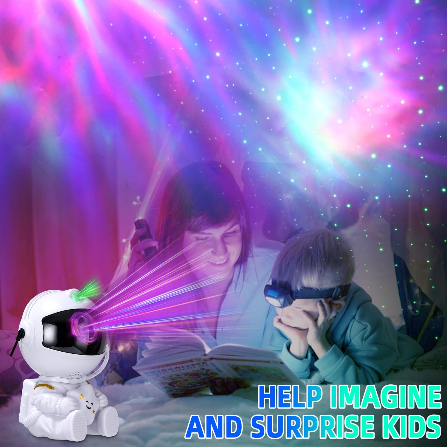 TIDEVAN Astronaut Star Projector Lamp with 360° Rotation, Timer & Remote Control - Galaxy Night Light for Kids & Adults Bedroom, Nursery, Home Theater Decor, Relaxation & Sleep Aid