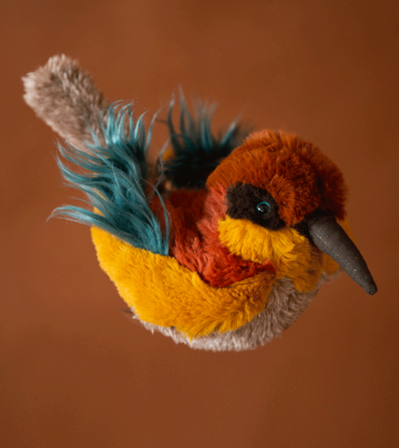 Moulin Roty Bee Eater Plush Toy - Cute Stuffed Animal Bird for Kids' Room Decor, Nursery Gift & Wildlife Education