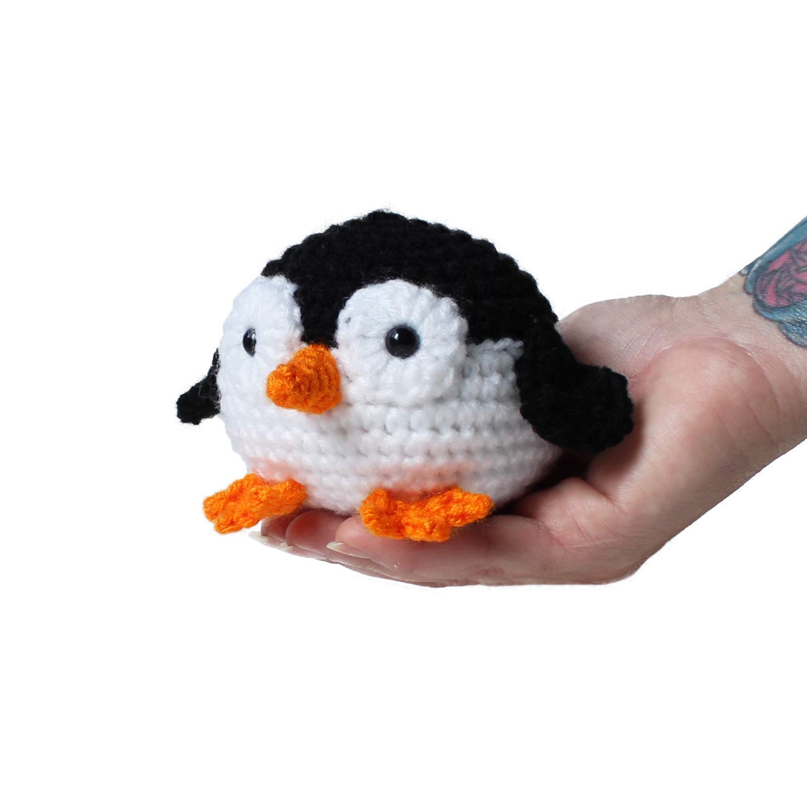 Handmade Crochet Amigurumi Penguin Stress Ball - Squeeze Toy for Anxiety Relief & Stress Therapy | Cute Desk Decor, Office Gift & Sensory Fidget Toy for Adults & Kids