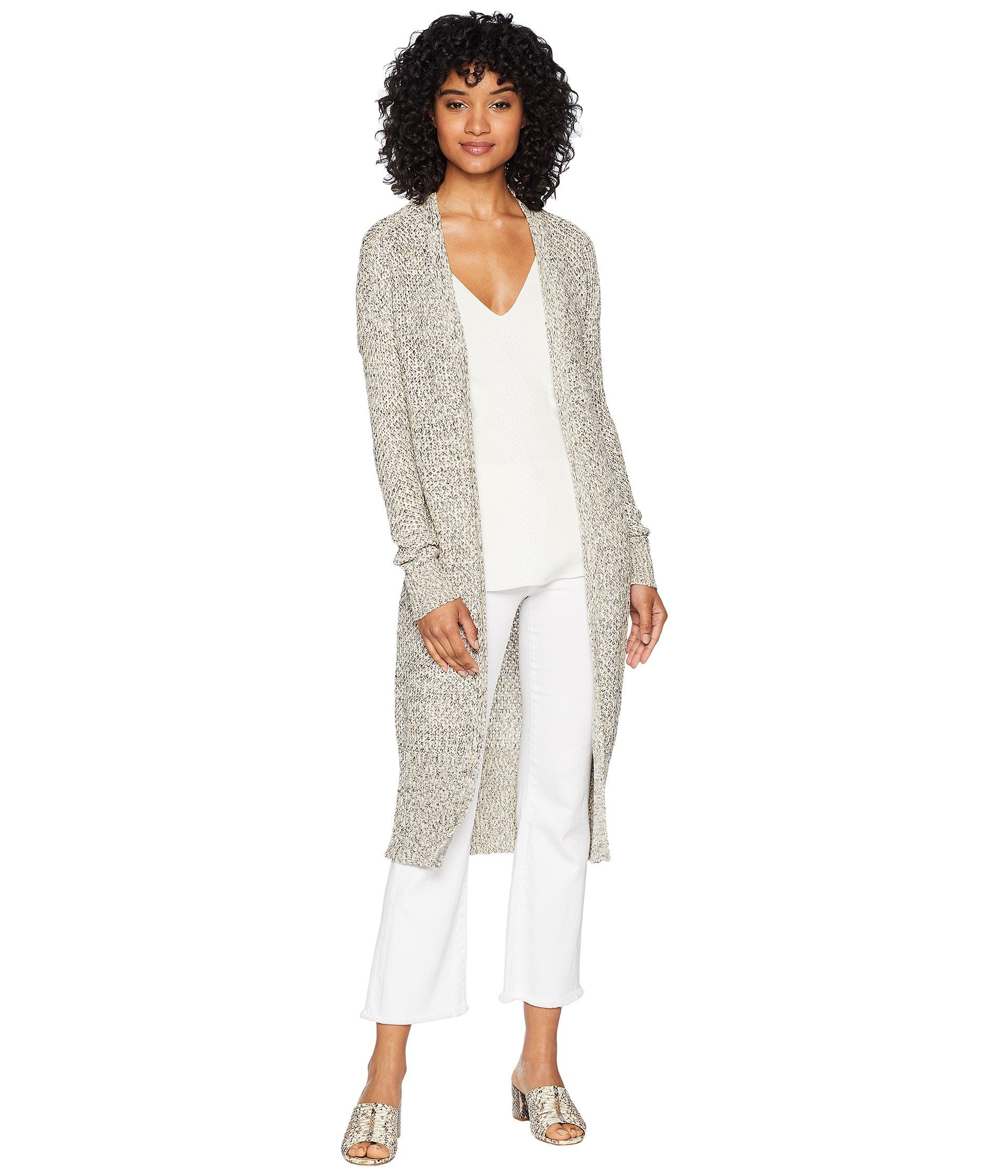 Sanctuary Miami Beach Linen Duster Coat - Beige & Multi Color - Size MD (US 8) | Lightweight Summer Cover-Up for Beach, Vacation & Casual Outings