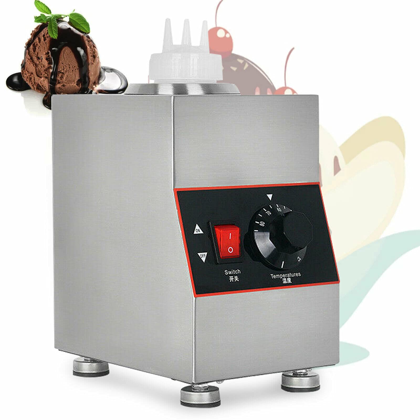 Commercial Electric Sauce Warmer & Jam Heater - Countertop Food Warmer with Pump Dispenser for Restaurants, Cafes & Catering - Perfect for Buffets, Food Trucks & Commercial Kitchens