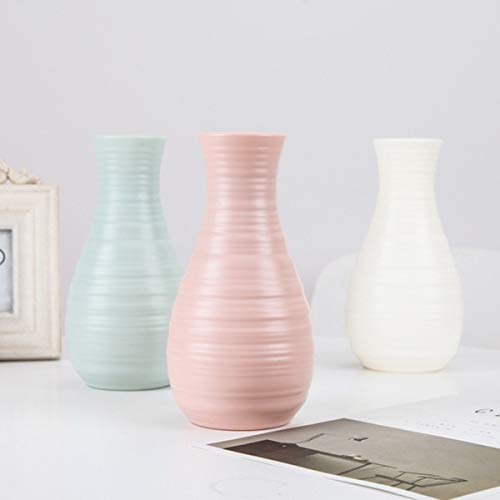 Dusty Rose Unbreakable Plastic Vase - Ceramic Look Flower Vase for Home Decor, Wedding Centerpieces & Office Arrangements