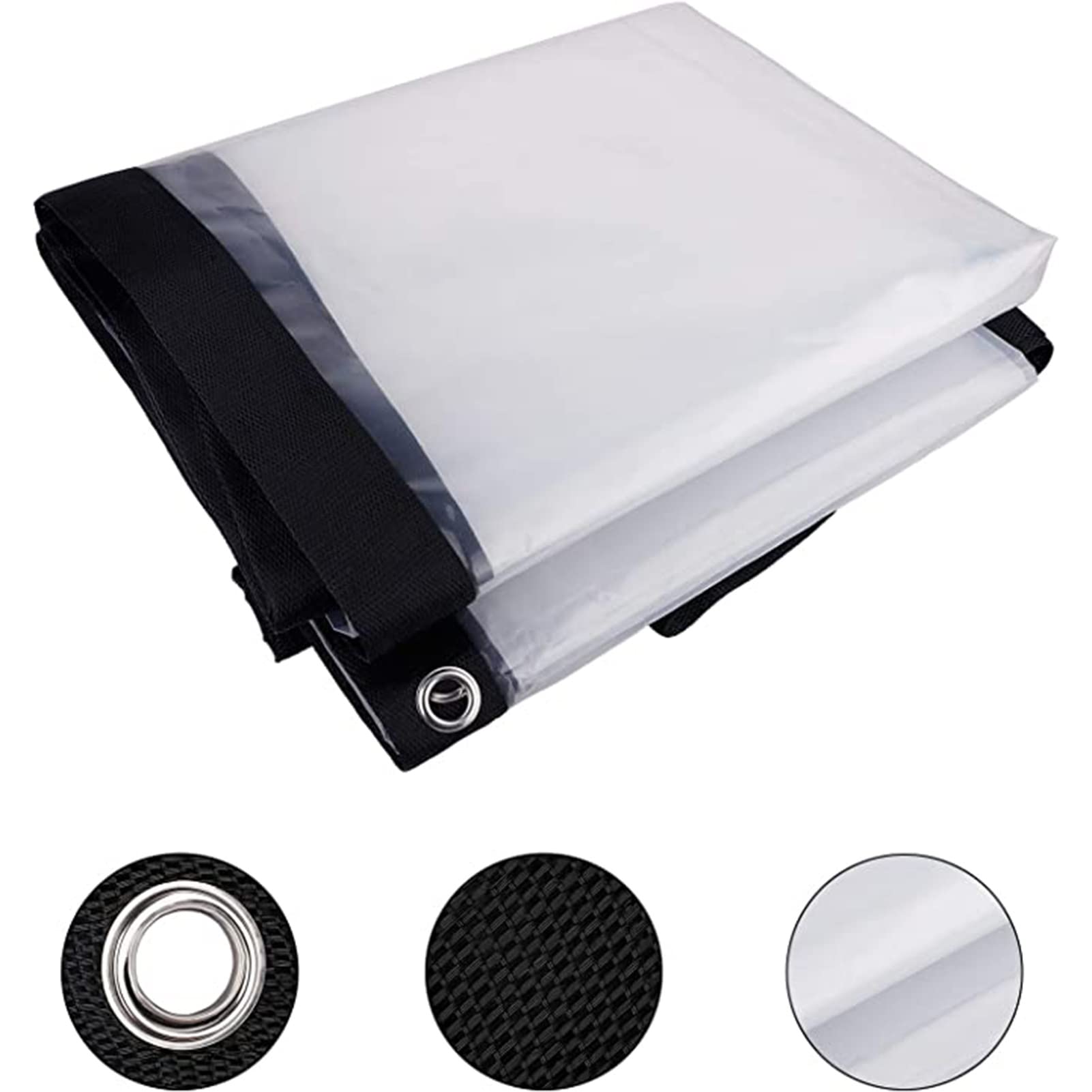 Durable Clear PE Plastic Greenhouse Tarp with Eyelets - 6x4m Transparent Waterproof Cover for Outdoor Garden, Balcony, Villa - Ideal for Plant Protection, Sunlight Control, and Weatherproofing