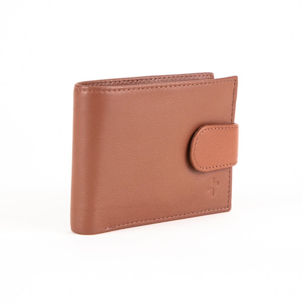 Tracker Core RFID Leather Double Center Wing Wallet with Snap Closure - Secure & Stylish RFID Blocking Wallet for Travel, Business, and Everyday Use