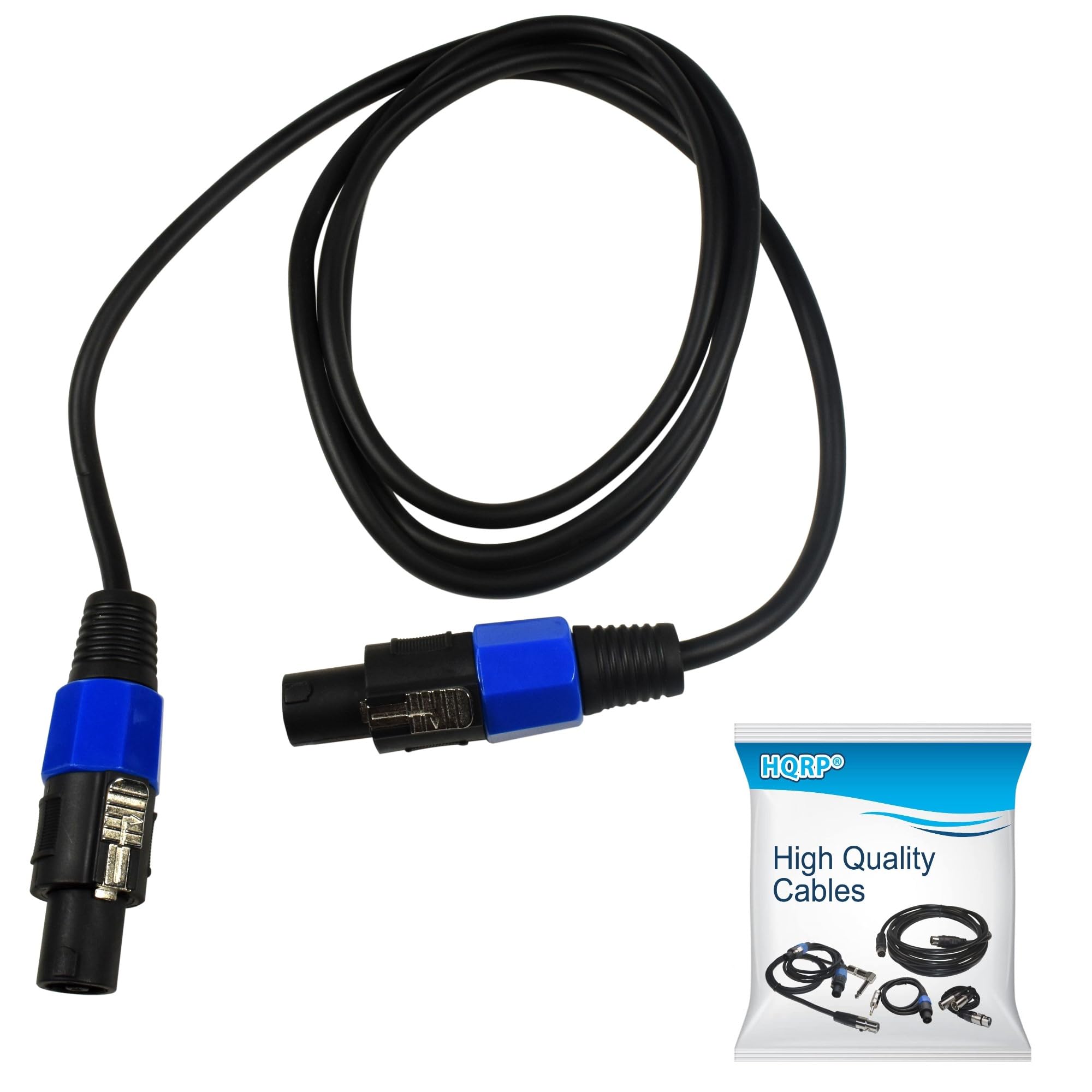 HQRP 6ft Speakon to Speakon Cable (Male to Male) - Replacement for JBL EON 305 Speaker, DJ PRO-SUB15AMP/18AMP Subwoofer & Orange OBC210/OBC410 Bass Cabinets - Perfect for Live Performances, Studio Recording & DJ Equipment
