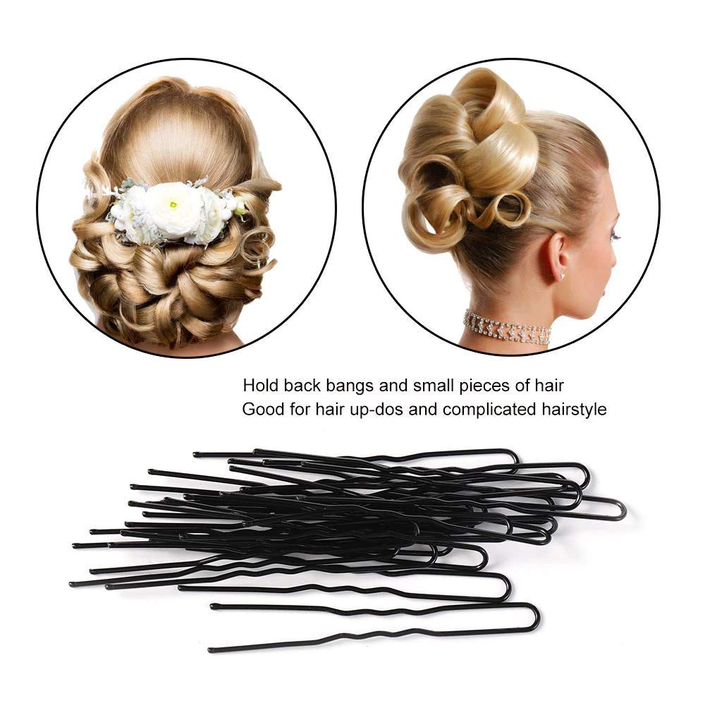 NYAMAH SALES 100-Pack Black U-Shaped Hair Pins for Women & Girls - Strong Hold Bun Bobby Pins, Hair Clips & Styling Accessories for Updos, Braids & Everyday Hairstyles