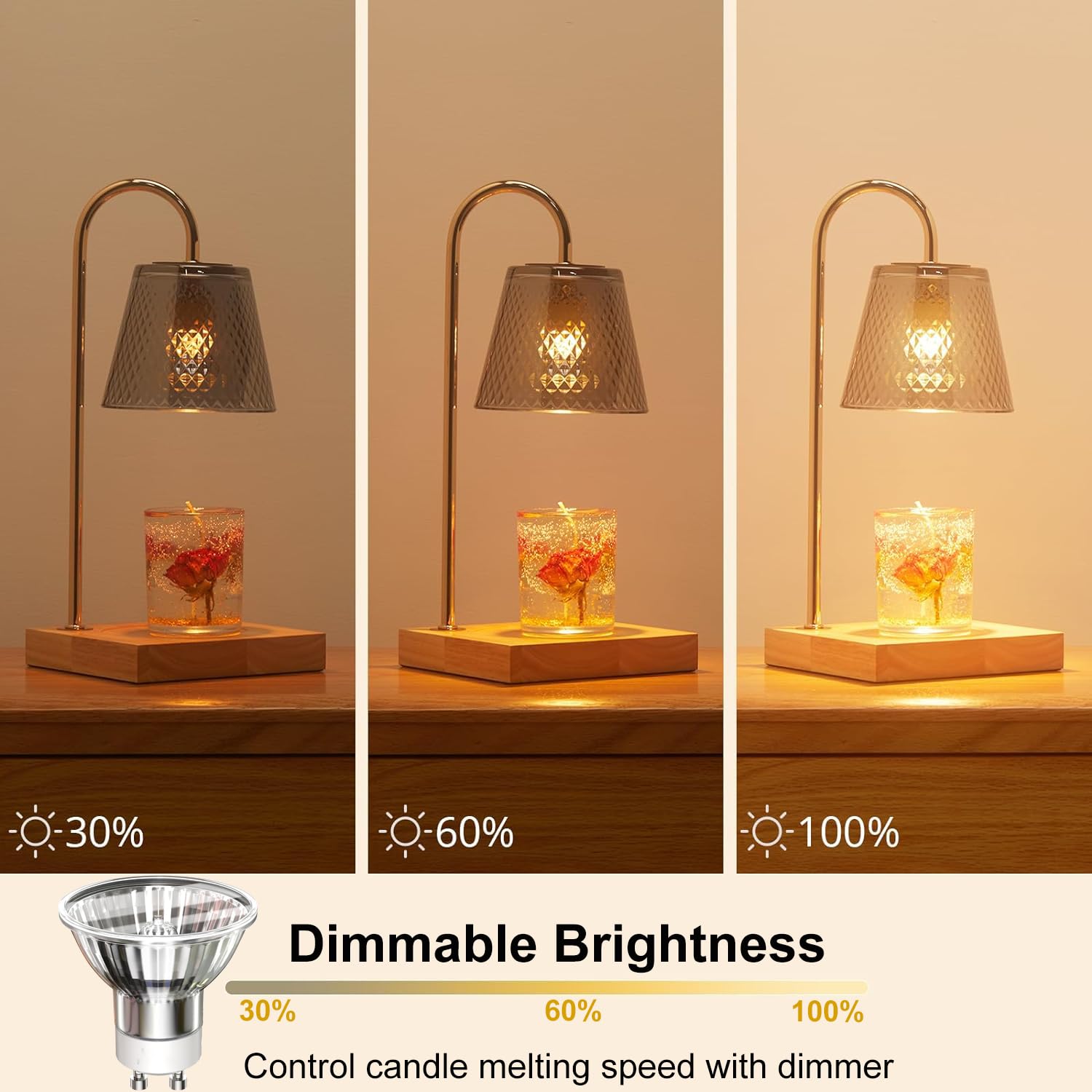 50W GU10 Halogen Bulbs Warm White 120V - MR16 GU10 Base Dimmable High Output 500LM, Long Lasting for Candle Warmer, Track Lighting, Recessed Ceiling Lights, and Home Decoration