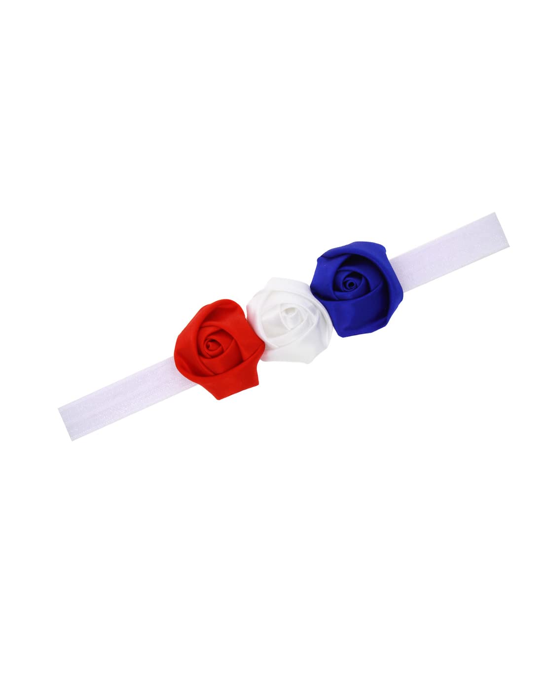 Baby Flower Headband for Infants - 3 Pack Blue, White, Red Hair Accessories | Soft & Comfortable Headbands for Newborns, Photography, Birthday Parties & Special Occasions