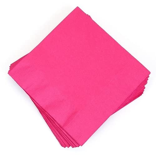 Wanna Party Hot Pink Paper Napkins - 20 Count Disposable Dinner Napkins for Birthday Parties, Weddings & Events
