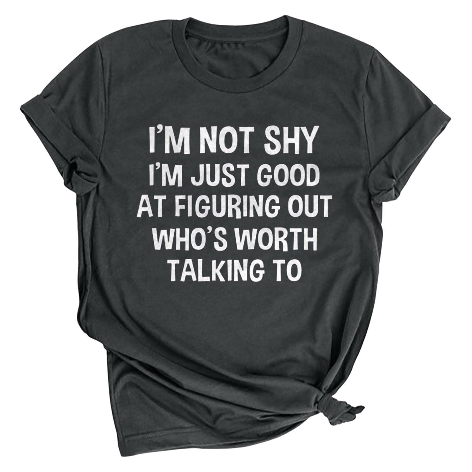 Funny Saying Women's Summer T-Shirts - Unisex Loose Fit Casual Round Neck Short Sleeve Tee with Letter Print | Perfect for Beach, Vacation & Everyday Wear