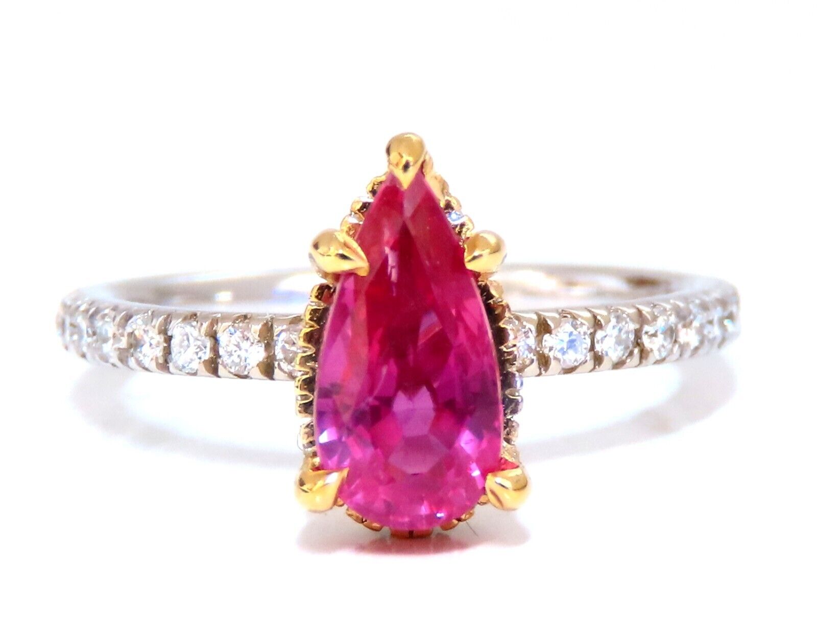 1.45ct AIGS Certified Natural No Heat Ruby Ring in 14K Gold - Elegant Raised Mod Deck Setting for Engagement, Anniversary & Special Occasions